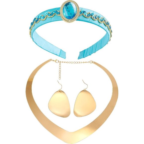 Arabian Princess Costume Accessories Set with Headband Necklace Earrings for Wom main image 4